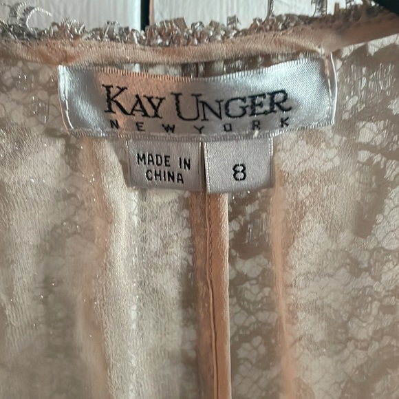 Beautiful silver metallic lace and nude shrug - Picture 3 of 4